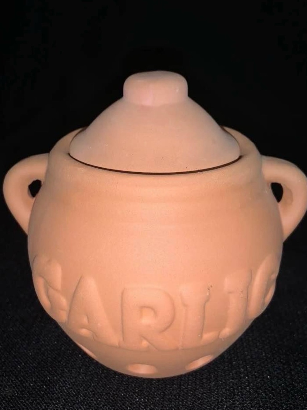 Terracotta Clay Jar with Lid - Peach-Tan Home Art
